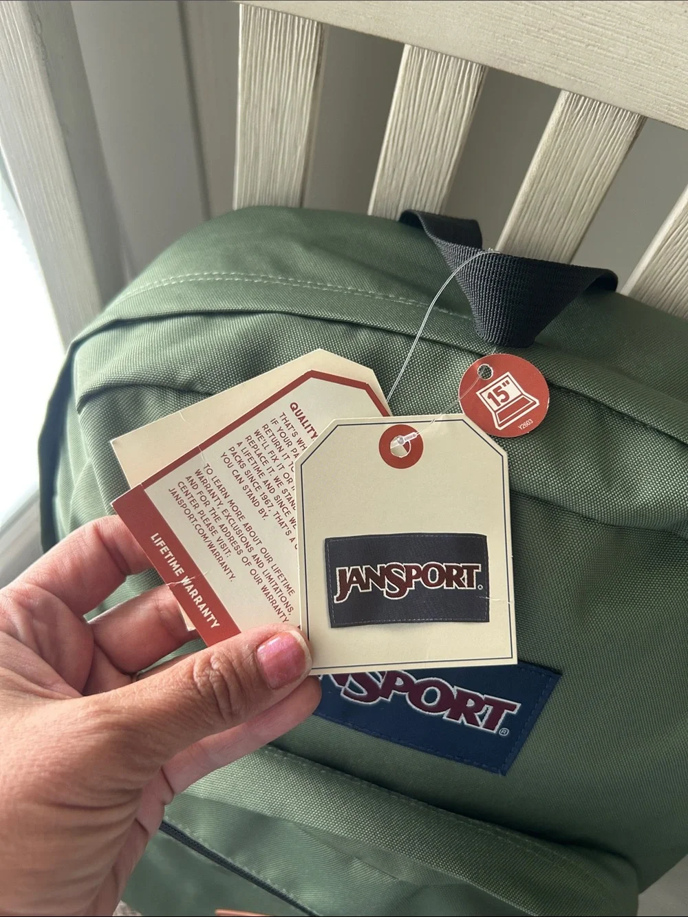 JanSport City View Backpack Olive Green Brown Bottom NWT Back to School Laptop